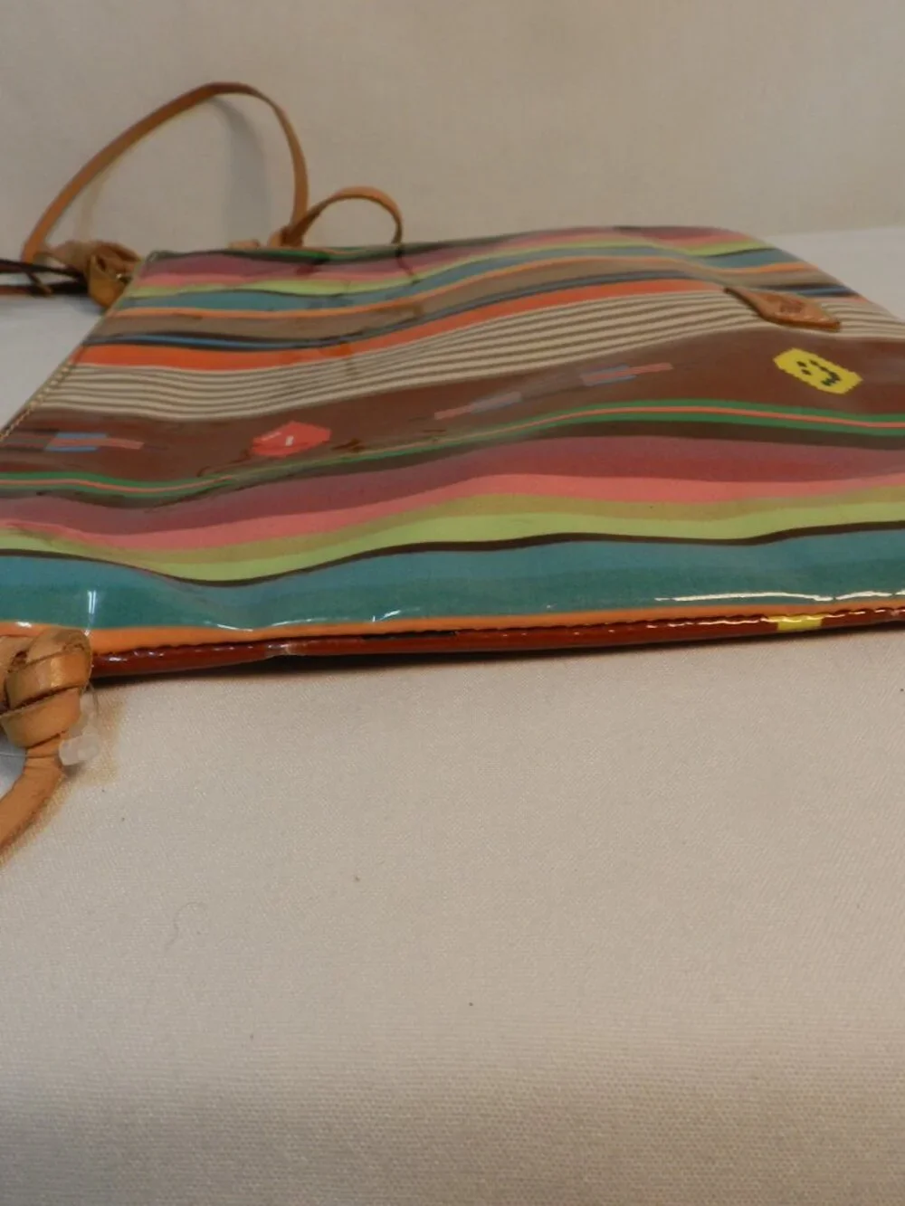 Consuela Sharky Legacy patent leather Crossbody Messenger bag purse zip top